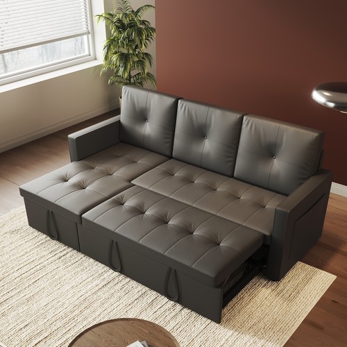 Dark grey seater sofa bed - dark, 3