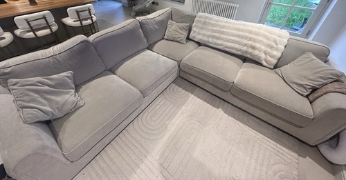 Grey fabric shaped - grey, l-shaped